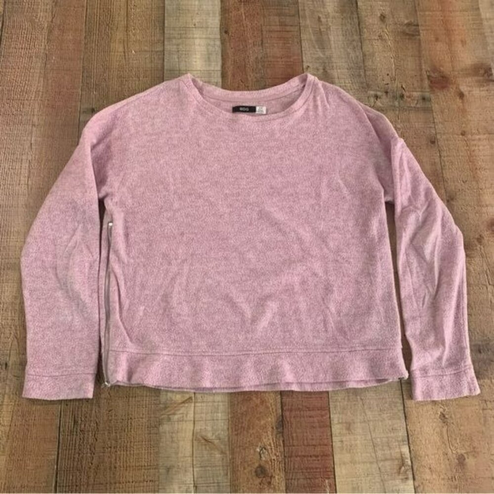 BDG womens size small soft crew neck long sleeve top with side zippers in pink - Picture 1 of 8